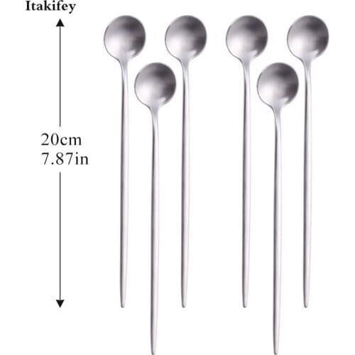 304 Stainless steel dinnerware set spoon tea Thicken spoon Dessert coffee ice cream spoons Kitchen accessories Bar tools cutlery