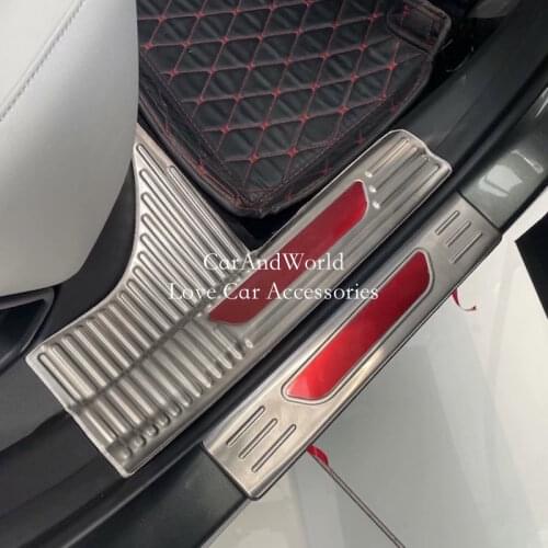 Stainless Steel For Hyundai Tucson NX4 2021 2022 Door Sill Plate Trims Welcome Pedal Guard Protect Cover Car Styling Accessories