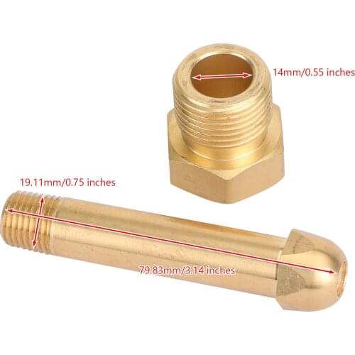 Artudatech External Nut & Nipple w/ Washer Fittings 1/4" NPT x G5/8" For Reducing Regulator