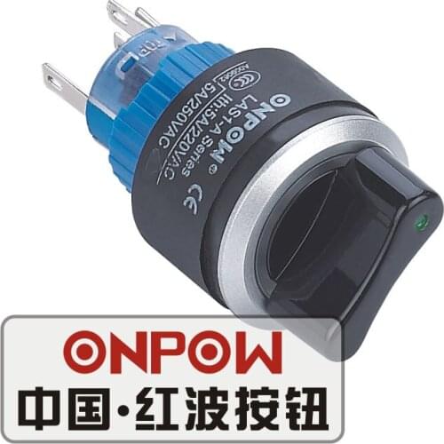 ONPOW 22mm Two/Three position Maintain/Return 1NO1NC/2NO2NC LED Plastic selector switch (LAS1-AWY-XB) CE, ROHS