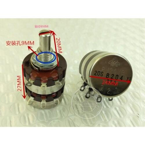 Original new 100% RV24YG 20S B204X2 B200K double potentiometer (SWITCH)