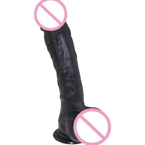 Silicon Large Black Giant Dildos Realistic Masturbator Massager Vagina For Women Adult Toys For Woman Sex Shop (25cm)