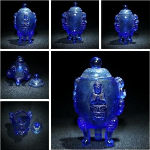 Old Tibet Glass glaze Buddhism Shakyamuni Sakyamuni Buddha Statue Incense burner