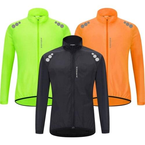 Wosawe Cycling Jersey Breathable Reflective Strip Waterproof Windproof Cycling Jersey for Biking, Running, Hiking, Climbing
