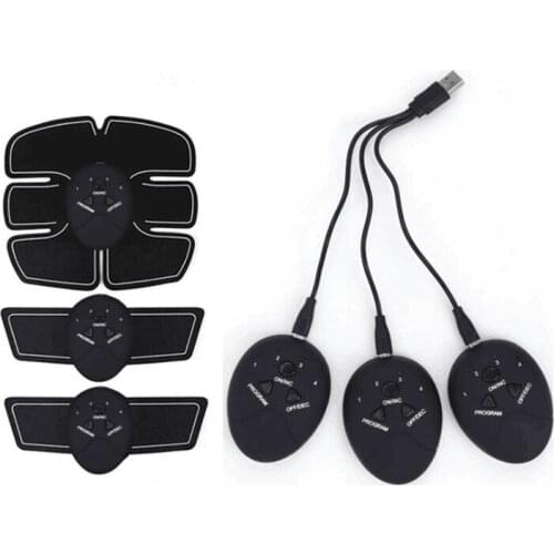 Chargeable EMS Abdominal Muscle Trainer Massager Pads Body Builder Stimulator GYM Sports Belly Tummy Shaper Exercise Fitness