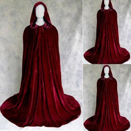 Winter Cloak Wedding Party Velvet Long with Sweep Train Hooded Walk Bridal Wrap Shawl Princess Wedding Velvet Shawl Cloak