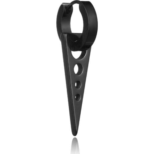 Gothic Street Pop Hip Hop Ear Jewelry 1 Piece Punk Black Multiple Styles Stainless/Titanium Steel Stud Earring For Men and Women