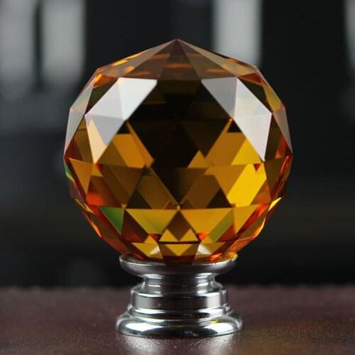 10pcs 30 mm gold crystal doorknob Crystal Glass Pull Drawer Cabinet Furniture Handle Knob Screw gold crystal doorknob