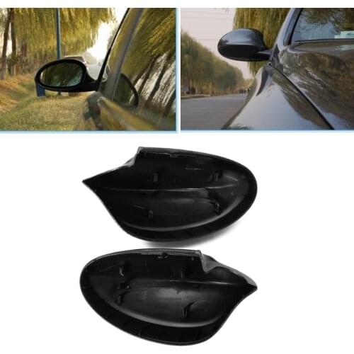 2Pcs Rearview Mirror Covers Side Mirror Cap Carbon Fiber Pattern ABS Shell For BMW E90/E91/330i/335i/2005-2008