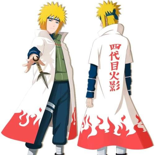 2021 Shippuden cosplay cloak 4th and 6th Hokage cloak cloak white cover dust coat unisex Fourth Hokage Namikaze uniform