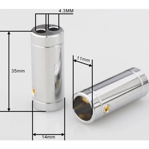 4 pcs chrome Plated Speaker Cable Audio Cable Wire Pants Boots Y splitter 1 to 2 10MM Cable Pants