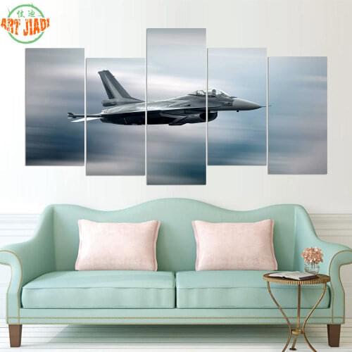 5 Piece Canvas Art COMBAT AIRPLANE AT FLYING ON THE SPEED CANVAS PAINTING Decorations For Home Wall Art Prints Canvas B325