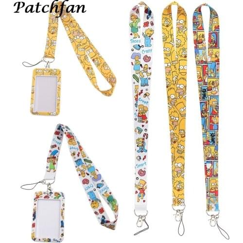AD432 Patchfan Cartoon Lanyard Keychain keys Badge ID Mobile Phone Rope Kids Gifts Lanyard With Card Holder Cover