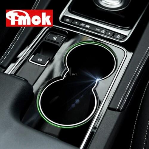 ABS Car Styling Accessories Center Console Front Water Cup Holder Frame Trim Cover Sticker for Jaguar XE X760 F-PACE f pace X761
