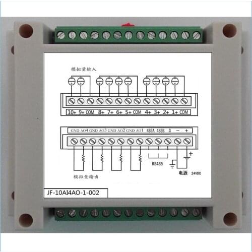 Analog Acquisition Module Output Module 10AD+4DA Module Isolation 485 Modbus-RTU Configuration