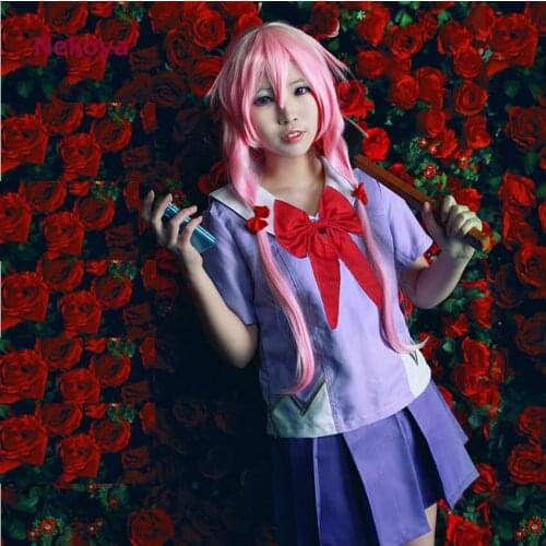 Nekoya Anime Future Diary Mirai Nikki Gasai Yuno Cosplay Costumes Sailor Suit Woman School Uniform Carnival Halloween Christmas