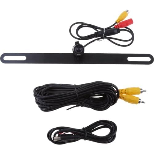 Car Rear View Camera Universal Bar-style Mount License Plate 170° Waterproof IR Night Vision Reverse Backup Camera 22" RCA Cable