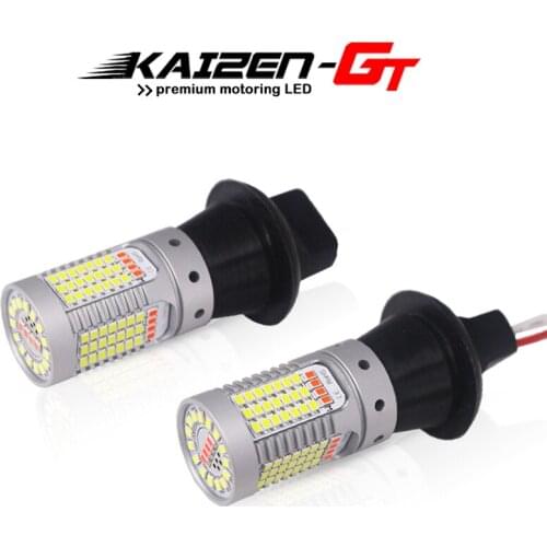 Car T20 W21W 7440 LED Dual-Color White/Red Canbus LED Bulbs For Mazda MX-5 Chevy Camaro Backup Reverse Light/Rear Fog Lamp 12V