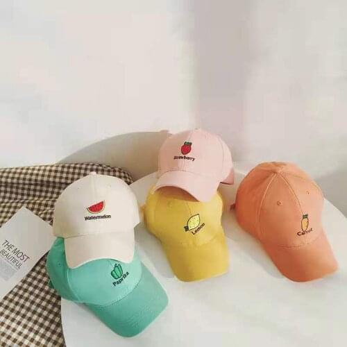 2021 new Fruits Embroidery Baseball Cap Cotton 100% Hipster Hat Fruit strawberry Dad Hat Hip Hop Cotton Snapback Cap hats