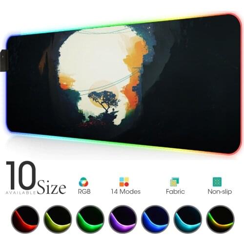 Landscape RGB Mouse Pad Black Gamer Accessories escritorio accesorio Large LED MousePad Gaming with Backlit desk pad