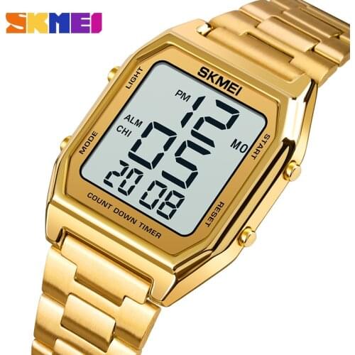 New Fashion Mens Watch Digital Electronic Steel Watches Luxury Led LIight 2 Time Hour Waterproof Wristwatches Original Brand