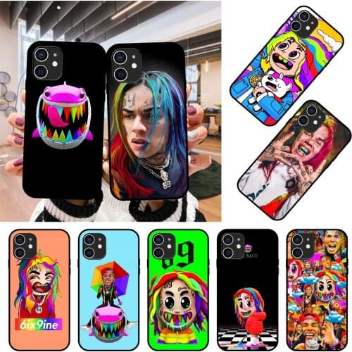 Phone Case For Apple IPhone 12 Mini 11 Pro XR X MAX SE XS 4 5 6 6S 7 8 E Plus Black Cover Bumper Trend Waterproof Tpu 6ix9ine