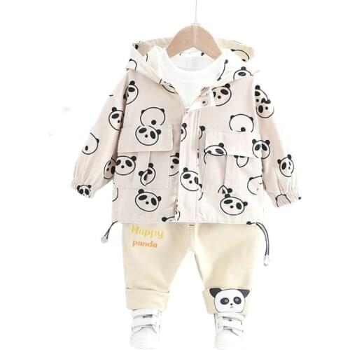 Spring Autumn Toddler Fashion Clothing Boy Baby Girl Hooded Jacket Pants2Pcs/sets Children Cartoon Clothes Kid Casual Tracksuits
