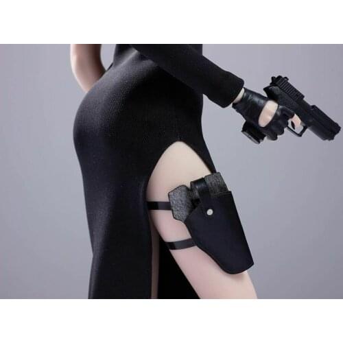 DIY NEW STOCK 1/6 Scale Left/Right leggings Holster Agent Black Gun Weapon Holster Accessory