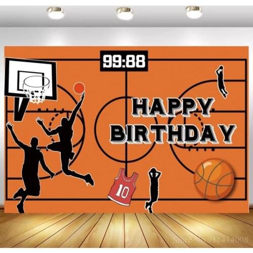 Basketball Fans Birthday Backdrop Brown Coach Board Sportsman Sport Photography Background Boys Birthday Party Decor Banner