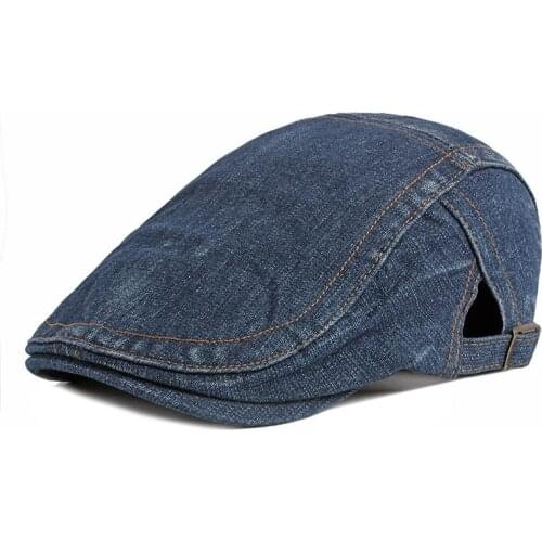 2021 Washed denim Spring Summer fashion joker solid color Newsboy Caps Flat Peaked Cap Men and Women Painter Beret Hats 85