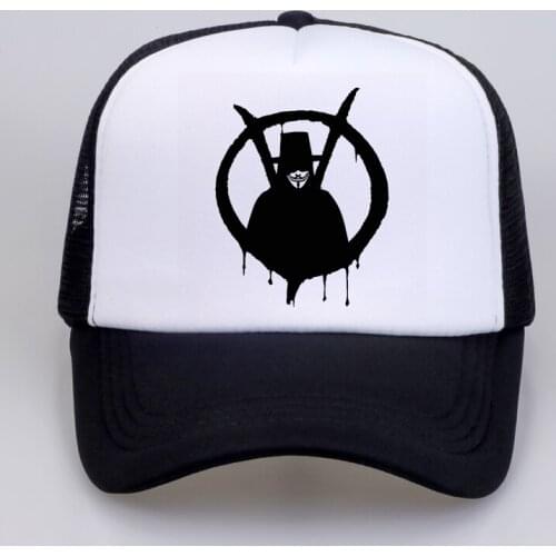 Best Quality cap Classic V for Vendetta Movie Fans Hot Baseball caps Summer Style Hiphop Men Women mesh Trucker Cap Hat