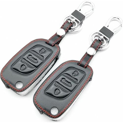 High quality soft texture leather key cover car fob case for Citroen C2 C3 C4 C6 C8 coupe remote flip key case