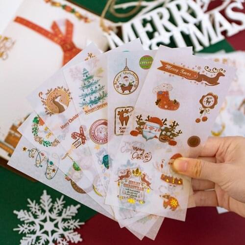 Viety 6pcs/Lot Cute Christmas Paper Sticker Decorative Journal Scrapbook Planner Stickers Kawaii Stationery School Supplies