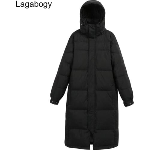 Lagabogy 2021 New Winter Coat Women 90% White Duck Down Jacket Plus Size 3XL Long Parkas Female Thicken Warm Hooded Snow Outwear