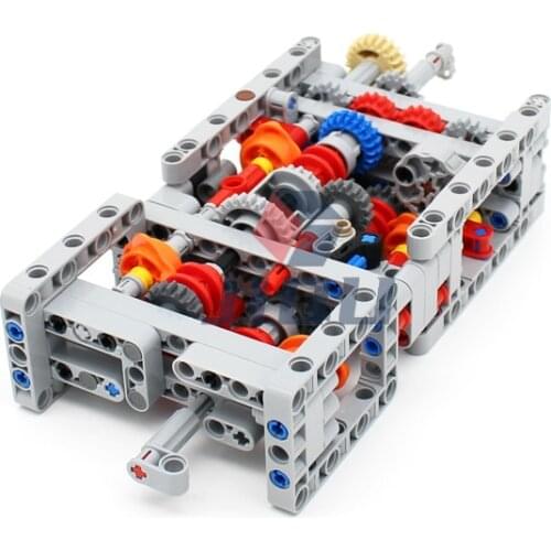 NEW 6 SPEED SEQUENTIAL GEARBOX 6 Speed + R + N TECHNICAL Model MOC Building Blocks Compatible High-tech DIY Educational Toys