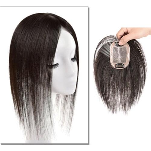 Top Piece Closure Toupee Straight Brazilian Human Hair Non-Remy Hair Women Straight hair replacement clip closure