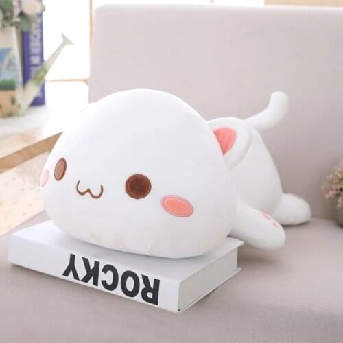 35/50/65CM Lying Cat Plush Toys Stuffed Cute Cat Doll Lovely Animal Pillow Soft Cartoon Toys for Children Girls Christmas Gift