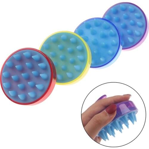 Hot Sale Comb Handheld Silicone Scalp Shampoo Massage Brush Washing Comb Shower Head Hair Mini Head Meridian Massage Wide Tooth