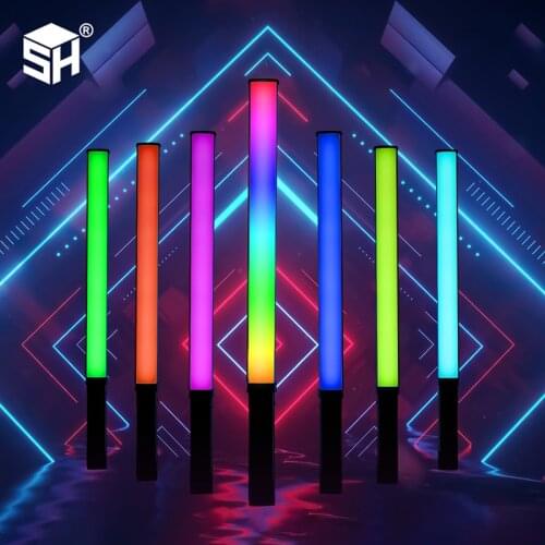 SH RGB Handheld LED Video Light Wand Stick Photography Light 12 Colors with Built-in Rechargable Battery and Remote Control
