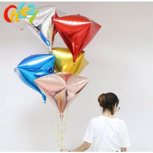 20pcs 24inch 4D diamond Cube Shaped Helium Ball Solid Aluminum Foil Balloons Party Wedding Birthday Party New Year Decoration