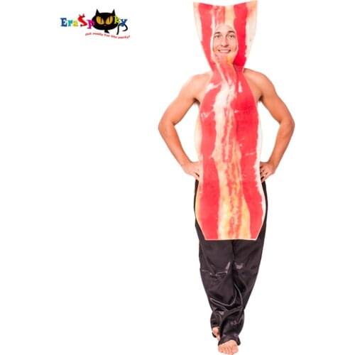 Eraspooky Funny Food Tunic Halloween Costume Baconic Men Bacon Cosplay Carnaval Party Costume Adult Christmas Costume