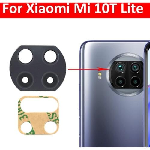 New Camera Glass Lens For Xiaomi Mi 10T Lite Rear Back Camera glass Lens With Glue Adhesive