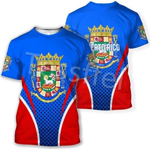 Tessffel Puerto Rico Emblem 3D Allover Printed New Summer Harajuku Short Sleeve Mens T-shirt Unisex Streetwear Top Style-2