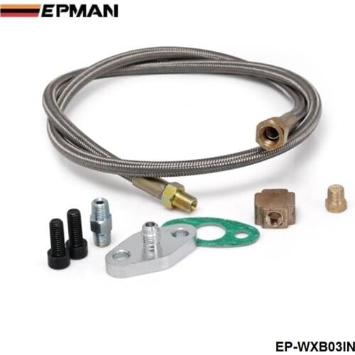 UNIVERSAL STAINLESS TURBO CHARGER/TURBOCHARGER OIL FEED LINE 1/8 NPT FITTING EP-WXB03IN