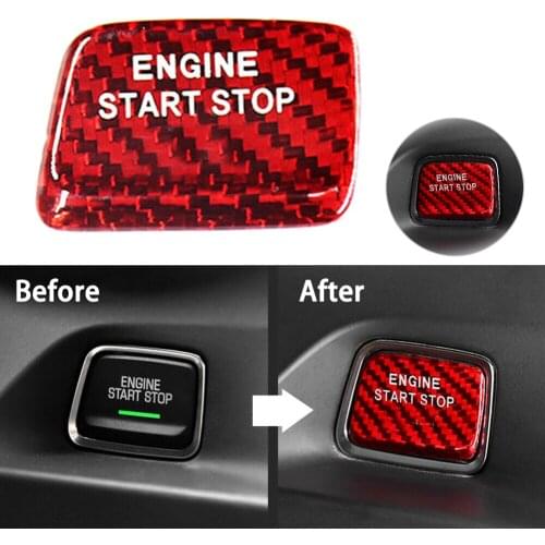High Quality Sport Red Carbon Fiber Keyless Engine Start Button Cover Trim For Corvette C7 Accessories