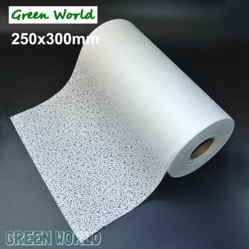 Green World 100pcs/roll 10"x12"(25x30cm) Gun Cleaning Patches, High Absorbency,Softness,Biodegradable ,Gun Clean Roll Cloth