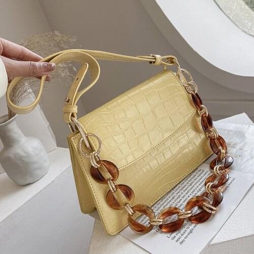 Alligator print Design women Underarm bags small PU Leather Shoulder Crossbody Bag Brand design ladies chain Handbag and Purses