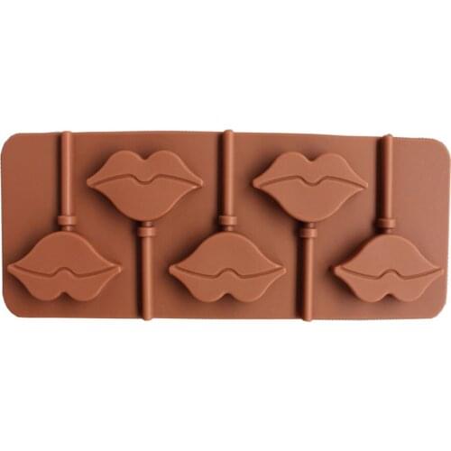 1 Pcs Mouth-shaped Silicone Mould With Sticks Material Chocolate Cake Tools Biscuits Jelly Ice Mold Cake Mold