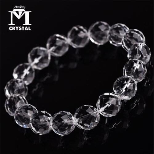 10MM Natural White Clear Quartz Crystal Gemstone Wrist Decoration For Men Women Lover Heart Pendant Chakra Jewelry