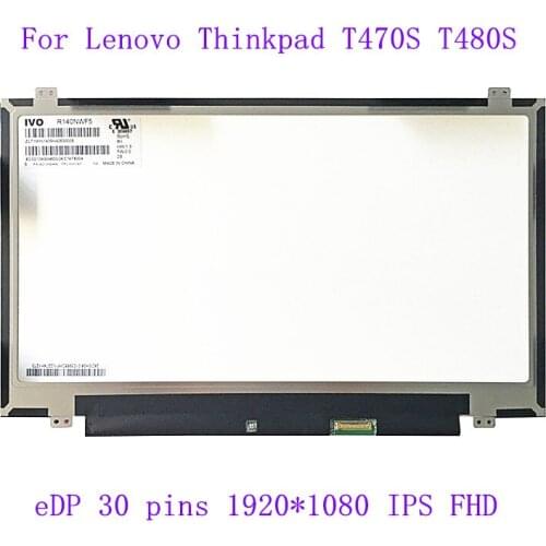 14.0" R140NWF5 R1 R6 For Lenovo Thinkpad T470S T480S LCD SCREEN slim 30 pins eDP 1920X1080 IPS FHD matrix panel R140NWF5 R6
